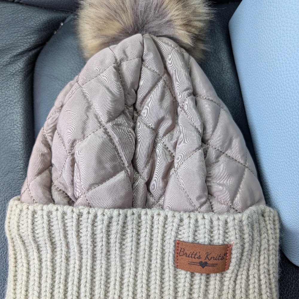Quilted Knit Pom Beanie Britts Knits